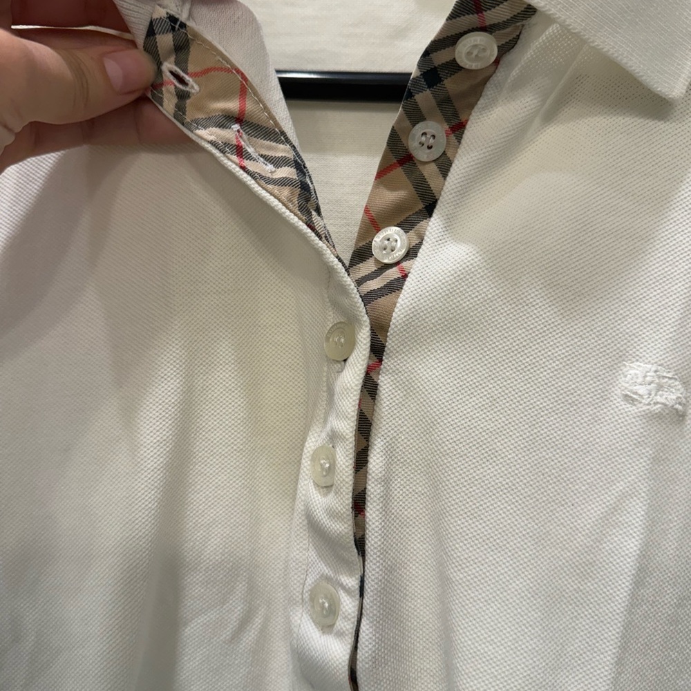 Burberry London white polo classic check print plaid - Picture 3 of 6